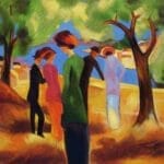 August Macke: Woman in Green Jacket 1913