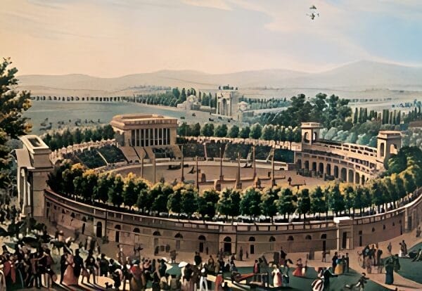 Mrs Garnerin parachutes in the Arena Milan 1824