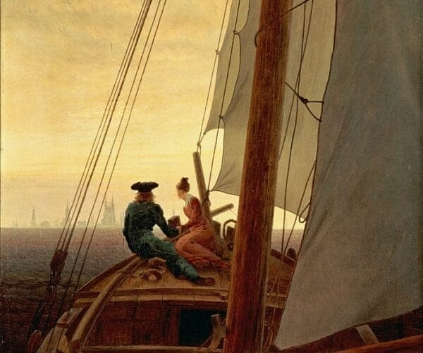 On a Sailing Ship - Caspar David Friedrich c1818