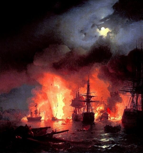 Battle of Chesma - Ivan Ayvazovsky 1848