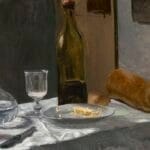 Still Life with Bottle, Carafe, Bread, and Wine - Claude Monet c1862