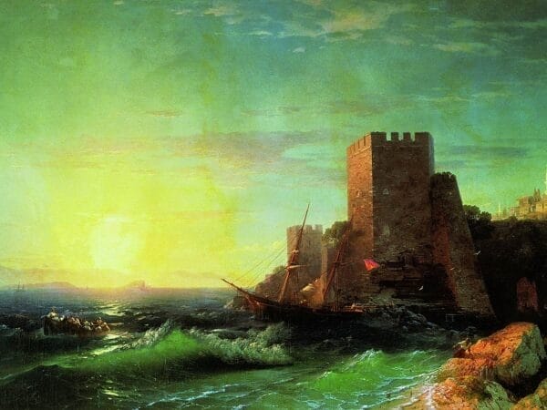 Castle by the ocean - Ivan Ayvazovsky 1859