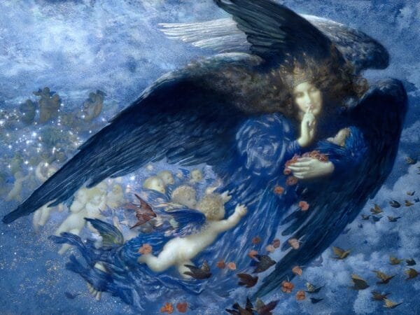 Night with her Train of Stars - Edward Robert Hughes 1912