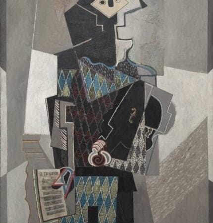 Harlequin with Violin - Pablo Picasso 1918