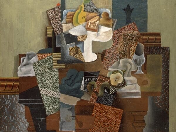 Still Life with Compote and Glass - Pablo Picasso c1914