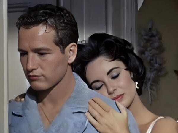 Elizabeth Taylor and Paul Newman in film Cat On A Hot Tin Roof 1958